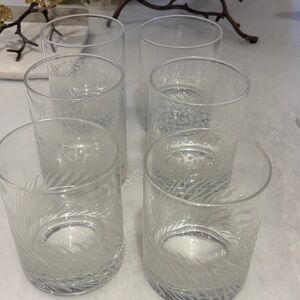 Neiman Marcus Clear Patterned Glass Tumblers